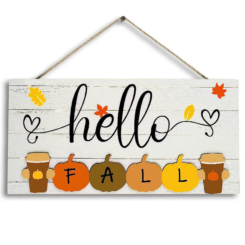 Hello Fall Wall Hanging Décor Wood Art Plaques - Nova