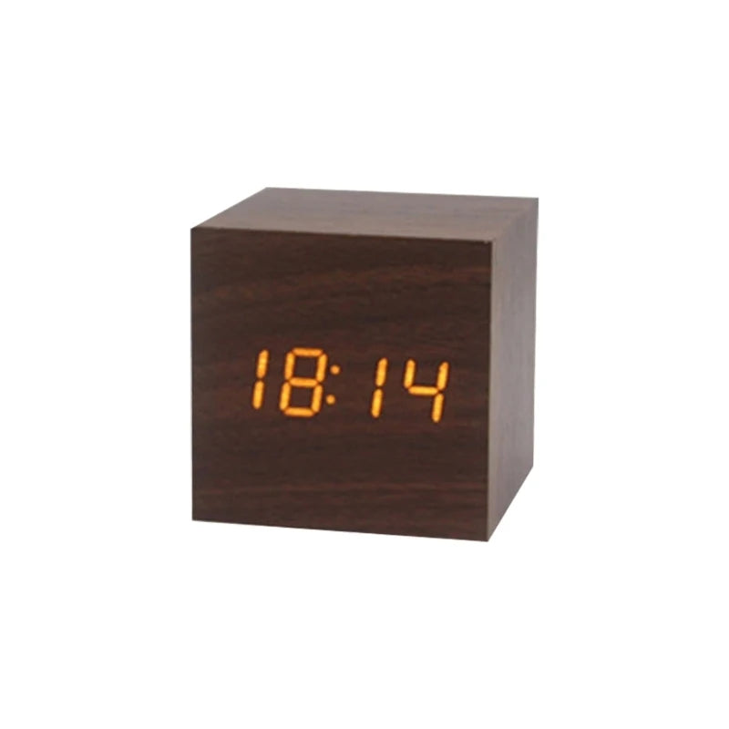 Wooden Digital Alarm Clock with Temperature - Nova