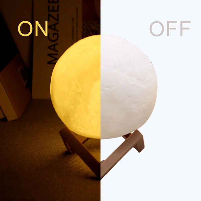 LED Night Light 3D Moon Lamp Bedroom Decor