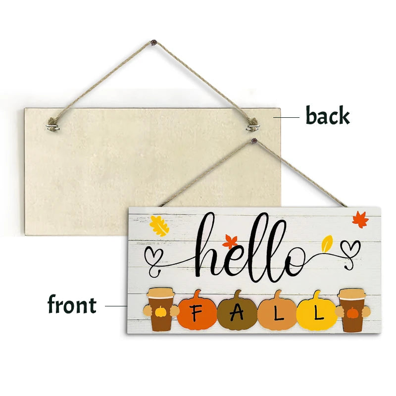 Hello Fall Wall Hanging Décor Wood Art Plaques - Nova