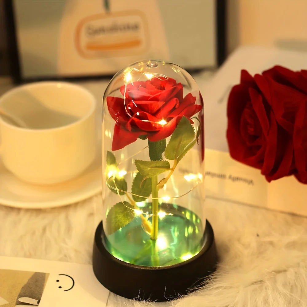 Eternal Rose Flower Colorful Luminous Ornament