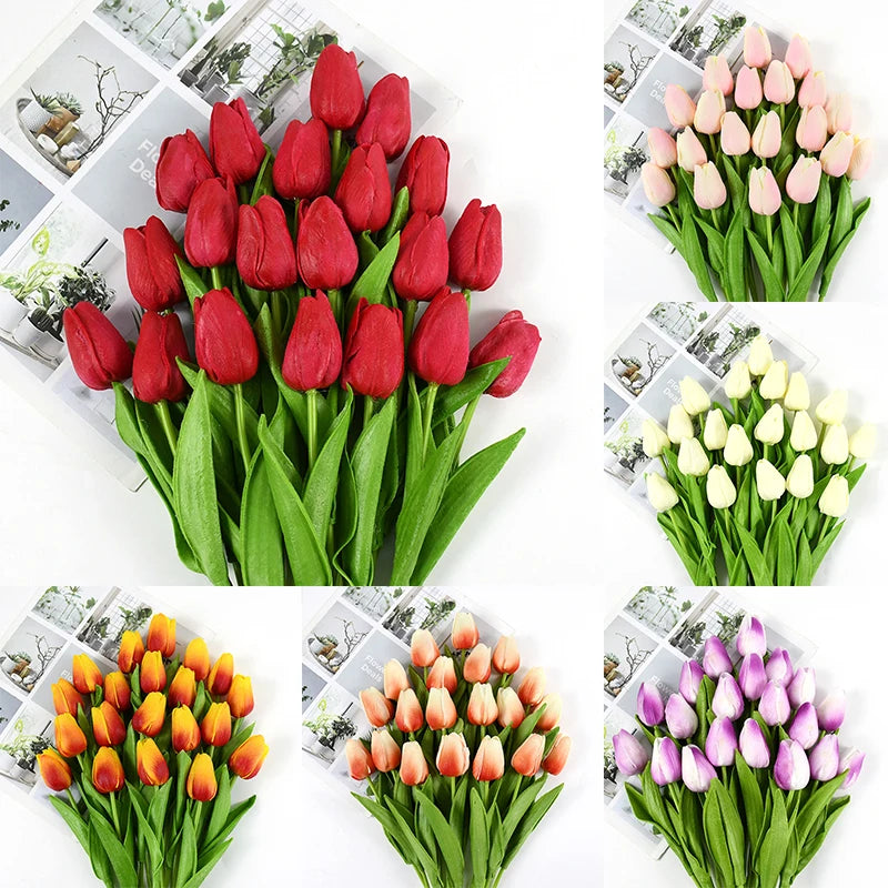 Tulip Flower Artificial Tulip Bouquet 10/5Pcs