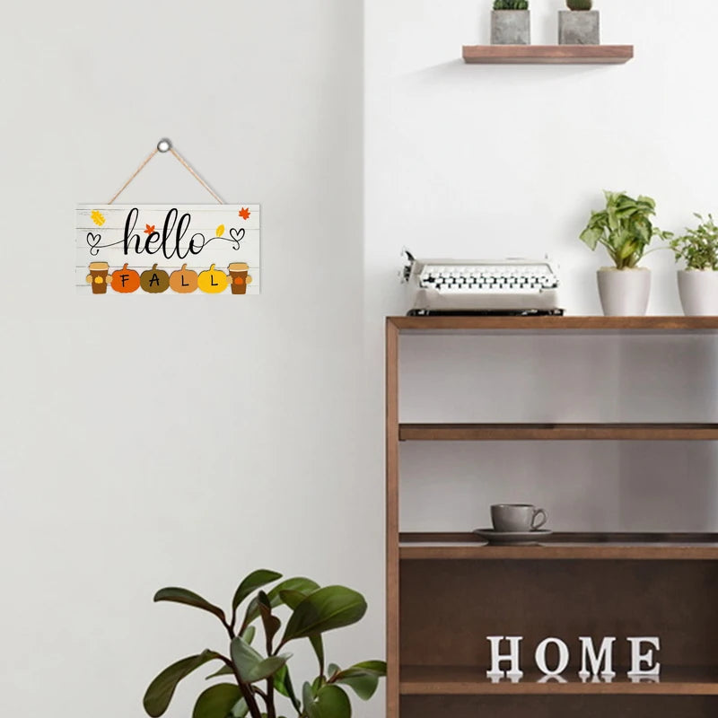 Hello Fall Wall Hanging Décor Wood Art Plaques - Nova