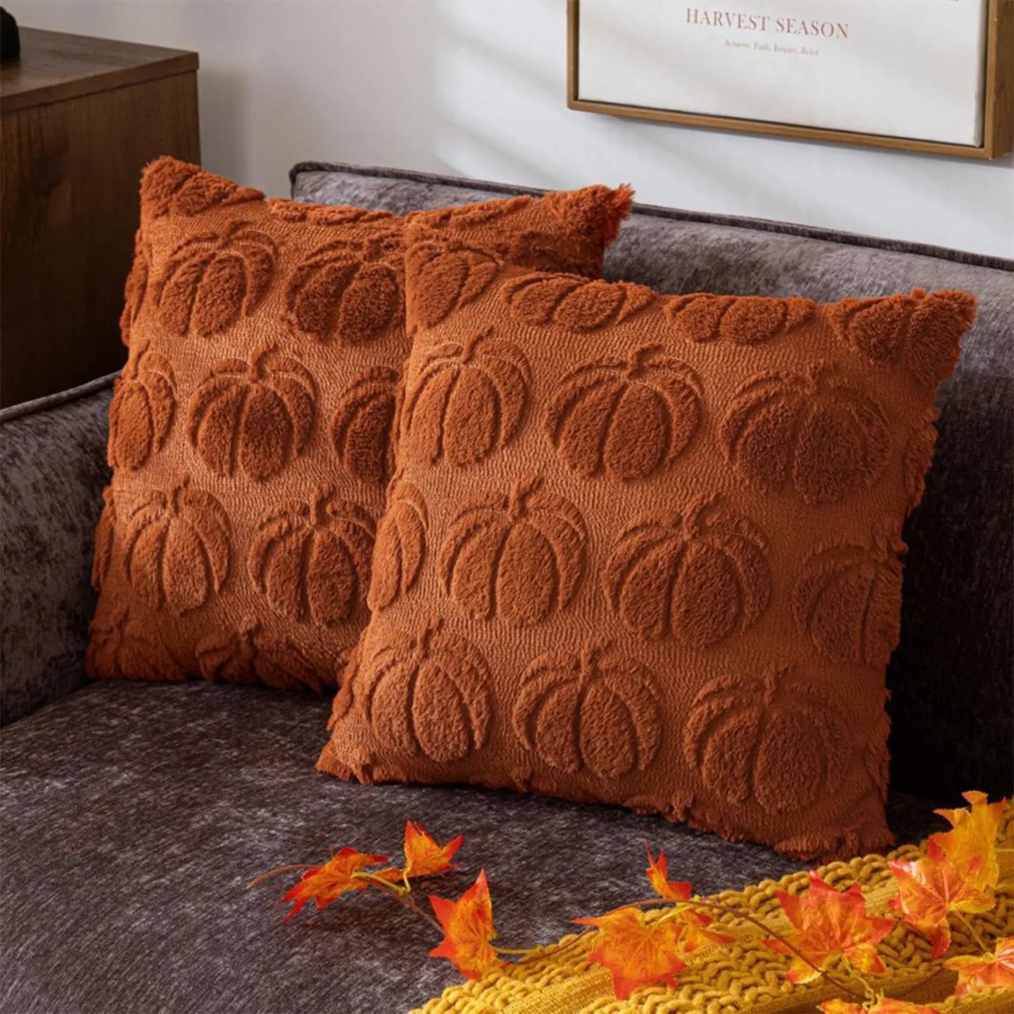 Halloween pumpkin velvet Throw Pillow - Nova