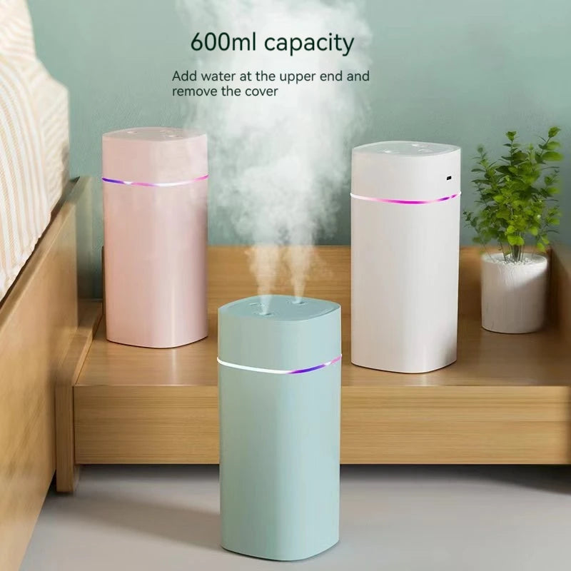 600ML USB Air Humidifier Double Spray Port