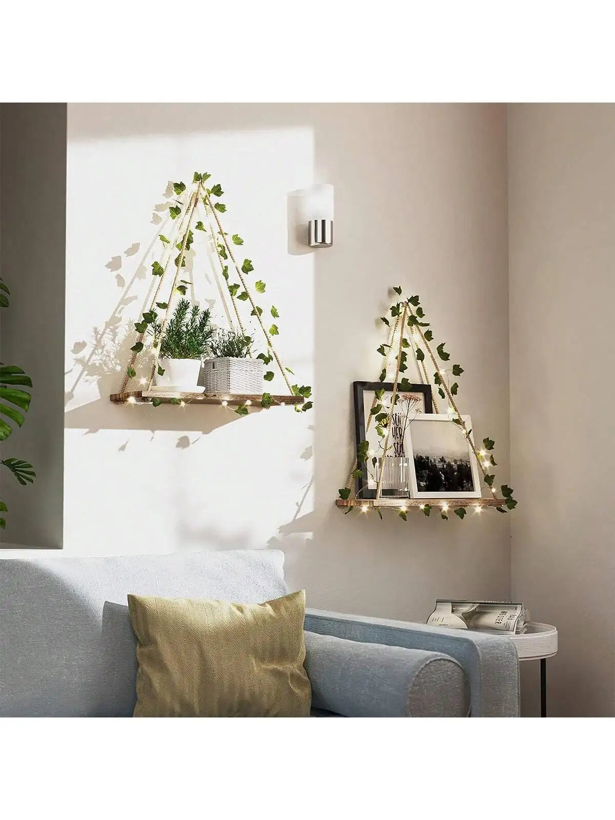 Wood Shelf with Leaf Hanging Decoration LED - Nova