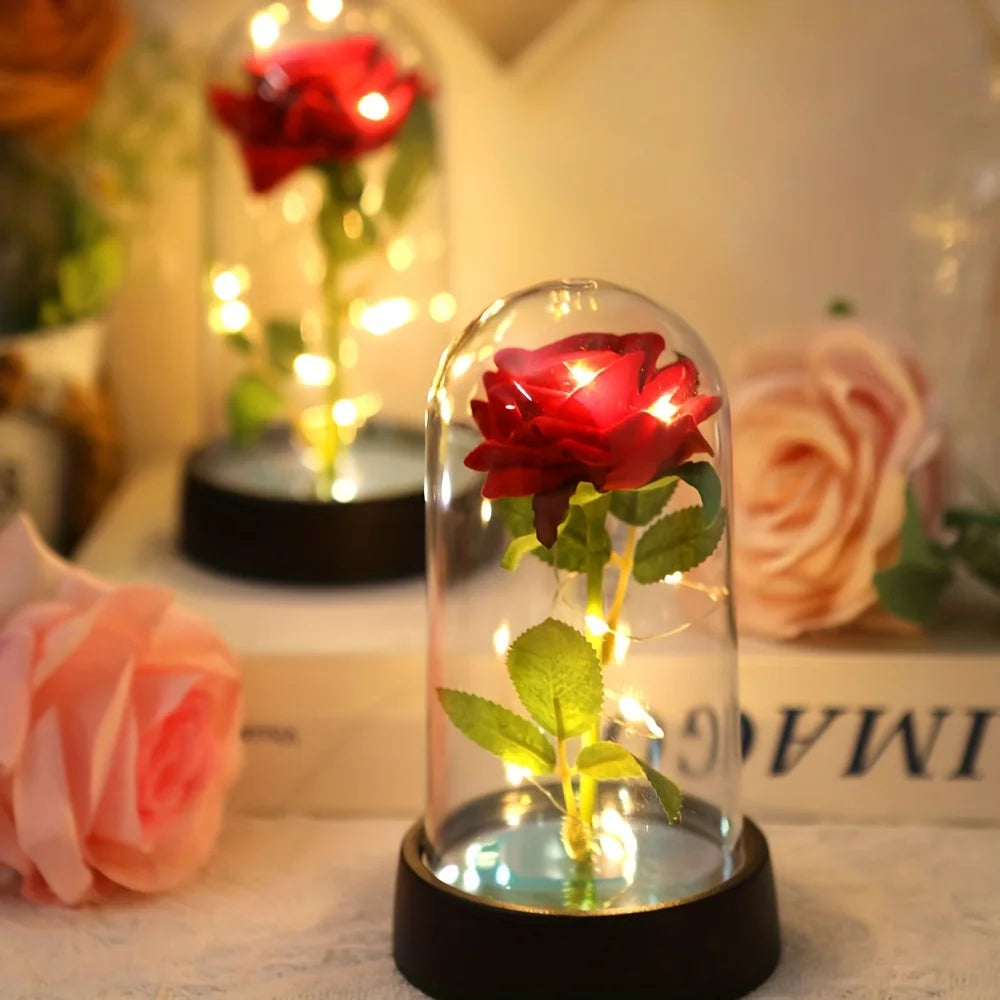 Eternal Rose Flower Colorful Luminous Ornament