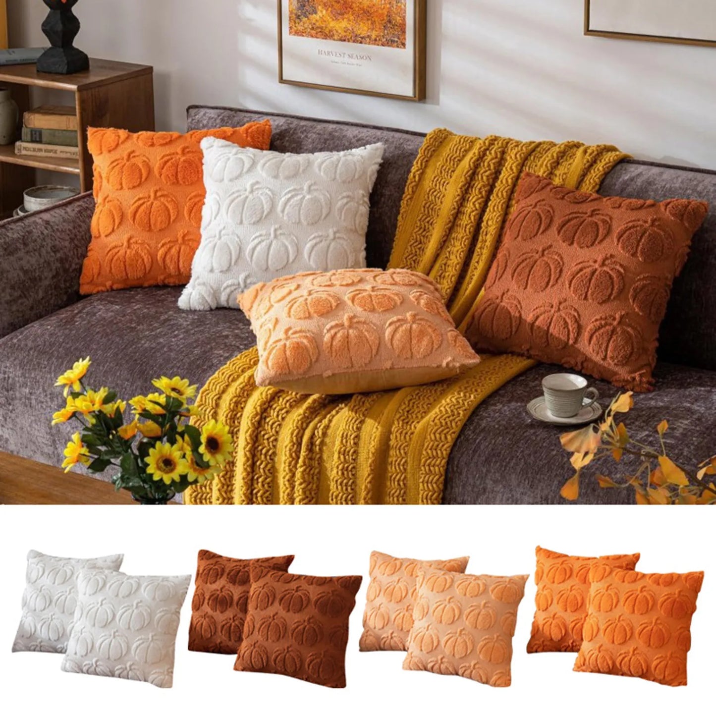 Halloween pumpkin velvet Throw Pillow - Nova