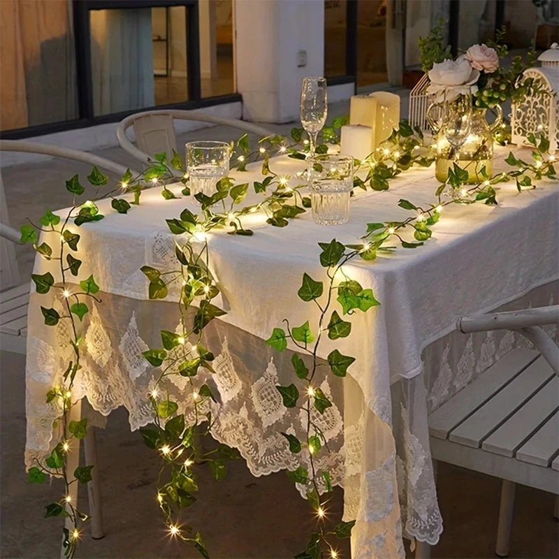 Flower Green Leaf String Lights Artificial Ivy Vine - Nova