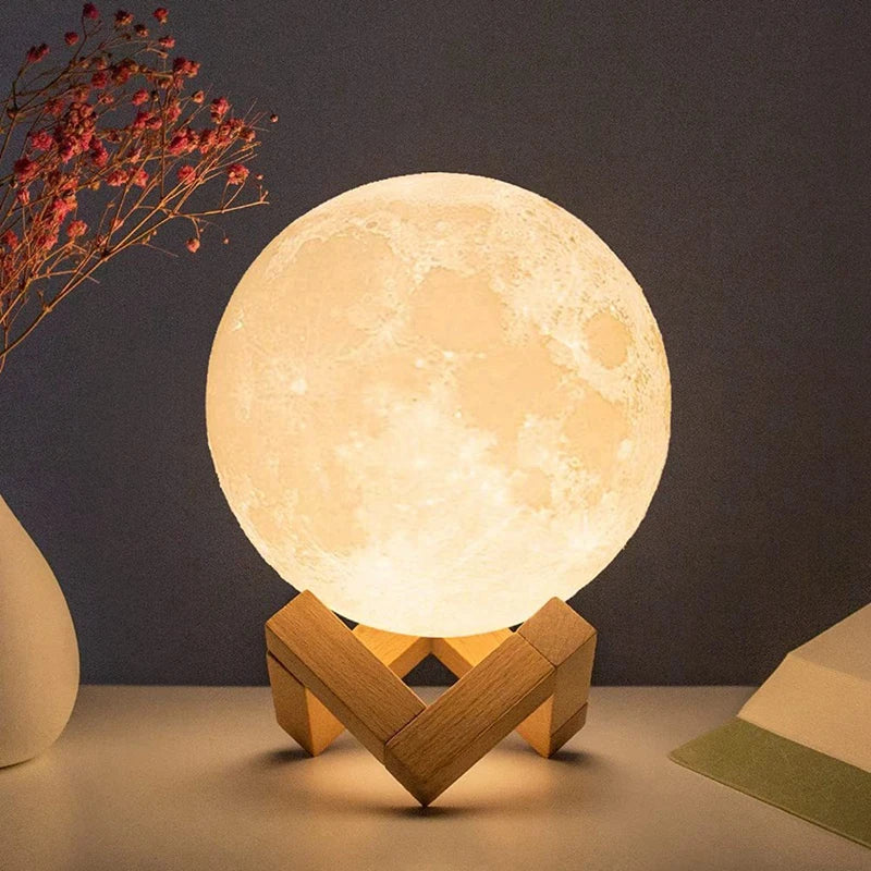 LED Night Light 3D Moon Lamp Bedroom Decor